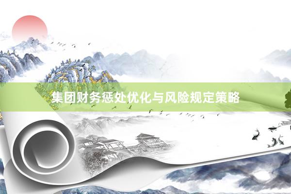 集团财务惩处优化与风险规定策略